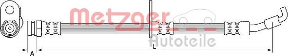 Metzger 4110876 - Гальмівний шланг autozip.com.ua