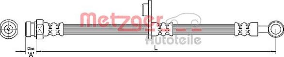 Metzger 4110265 - Гальмівний шланг autozip.com.ua