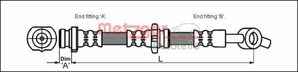 Metzger 4111986 - Гальмівний шланг autozip.com.ua