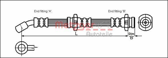 Metzger 4111973 - Гальмівний шланг autozip.com.ua