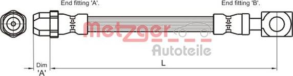 Metzger 4111436 - Гальмівний шланг autozip.com.ua