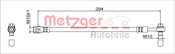 Metzger 4111538 - Гальмівний шланг autozip.com.ua