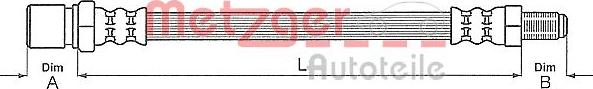 Metzger 4111686 - Гальмівний шланг autozip.com.ua