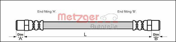 Metzger 4111681 - Гальмівний шланг autozip.com.ua