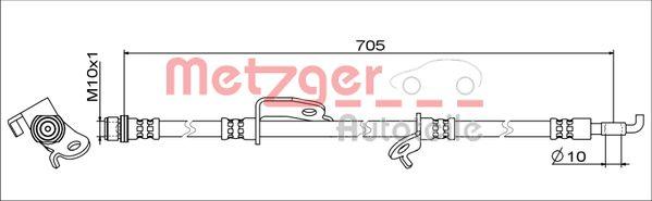 Metzger 4111012 - Гальмівний шланг autozip.com.ua