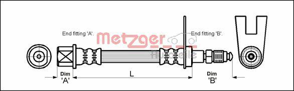 Metzger 4111160 - Гальмівний шланг autozip.com.ua