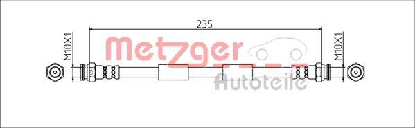 Metzger 4111806 - Гальмівний шланг autozip.com.ua