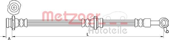 Metzger 4111252 - Гальмівний шланг autozip.com.ua