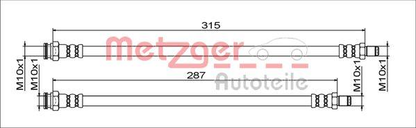 Metzger 4111791 - Гальмівний шланг autozip.com.ua