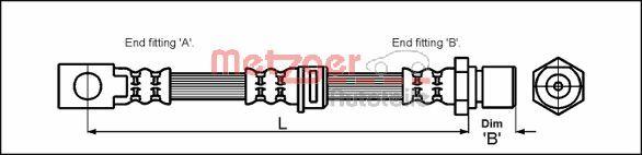 Metzger 4111758 - Гальмівний шланг autozip.com.ua