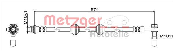 Metzger 4111760 - Гальмівний шланг autozip.com.ua