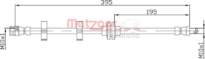 Metzger 4118402 - Гальмівний шланг autozip.com.ua