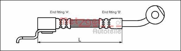 Metzger 4113523 - Гальмівний шланг autozip.com.ua