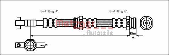 Metzger 4113304 - Гальмівний шланг autozip.com.ua