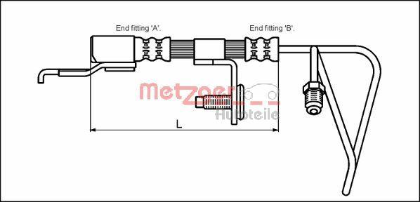 Metzger 4112512 - Гальмівний шланг autozip.com.ua