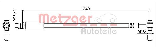 Metzger 4112042 - Гальмівний шланг autozip.com.ua