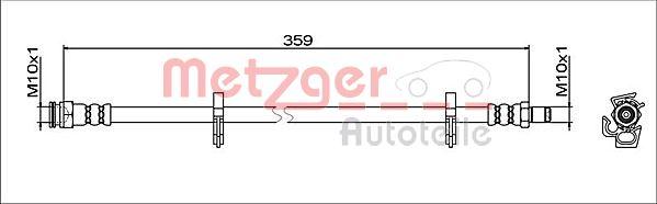 Metzger 4112051 - Гальмівний шланг autozip.com.ua