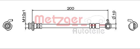 Metzger 4112006 - Гальмівний шланг autozip.com.ua