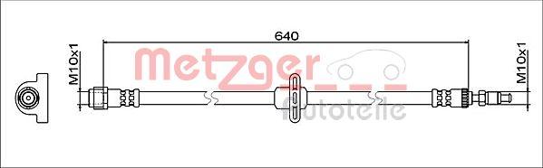 Metzger 4112083 - Гальмівний шланг autozip.com.ua