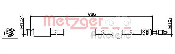 Metzger 4112076 - Гальмівний шланг autozip.com.ua