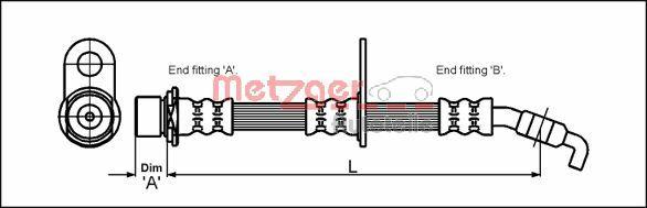 Metzger 4112199 - Гальмівний шланг autozip.com.ua