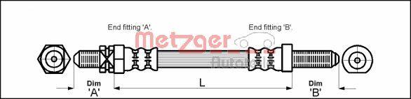 Metzger 4112102 - Гальмівний шланг autozip.com.ua