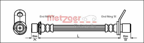 Metzger 4112172 - Гальмівний шланг autozip.com.ua