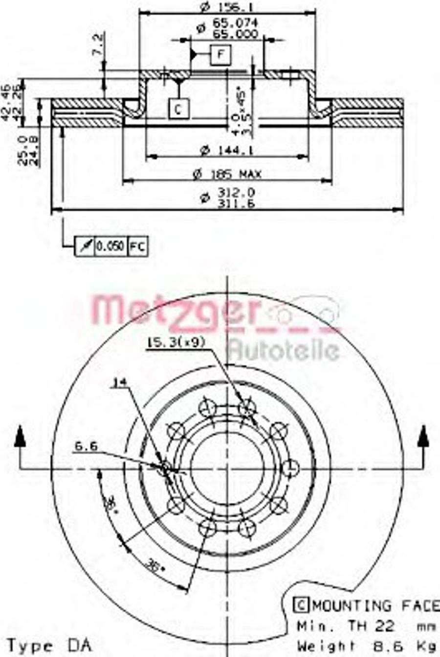 Metzger 6972.10 - Гальмівний диск autozip.com.ua