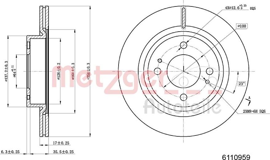 Metzger 6110959 - Гальмівний диск autozip.com.ua