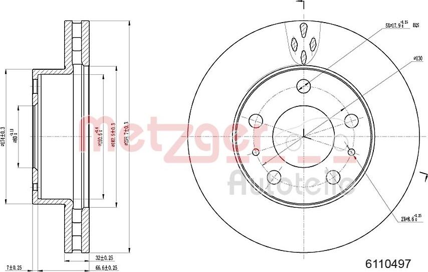 Metzger 6110497 - Гальмівний диск autozip.com.ua