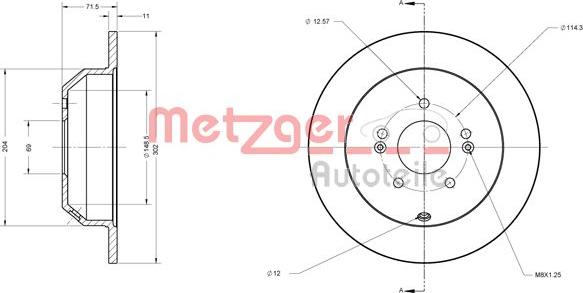 Metzger 6110460 - Гальмівний диск autozip.com.ua