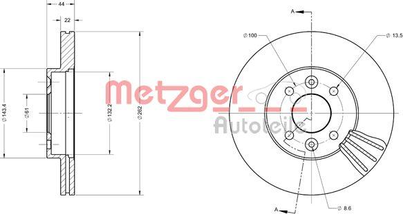 Metzger 6110406 - Гальмівний диск autozip.com.ua