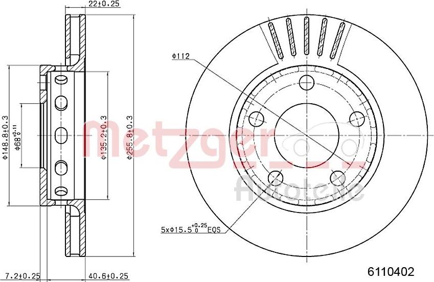 Metzger 6110402 - Гальмівний диск autozip.com.ua