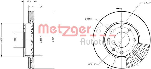 Metzger 6110433 - Гальмівний диск autozip.com.ua