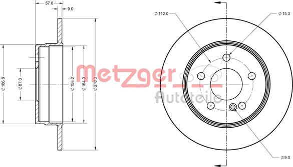 Metzger 6110423 - Гальмівний диск autozip.com.ua