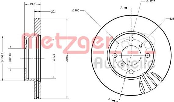 Metzger 6110470 - Гальмівний диск autozip.com.ua