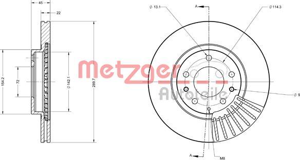 Metzger 6110541 - Гальмівний диск autozip.com.ua