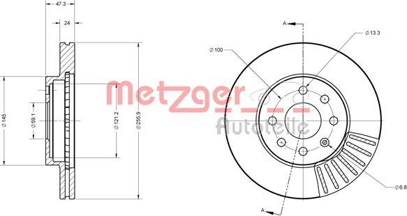 Metzger 6110547 - Гальмівний диск autozip.com.ua