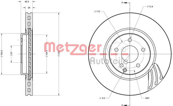 Metzger 6110553 - Гальмівний диск autozip.com.ua