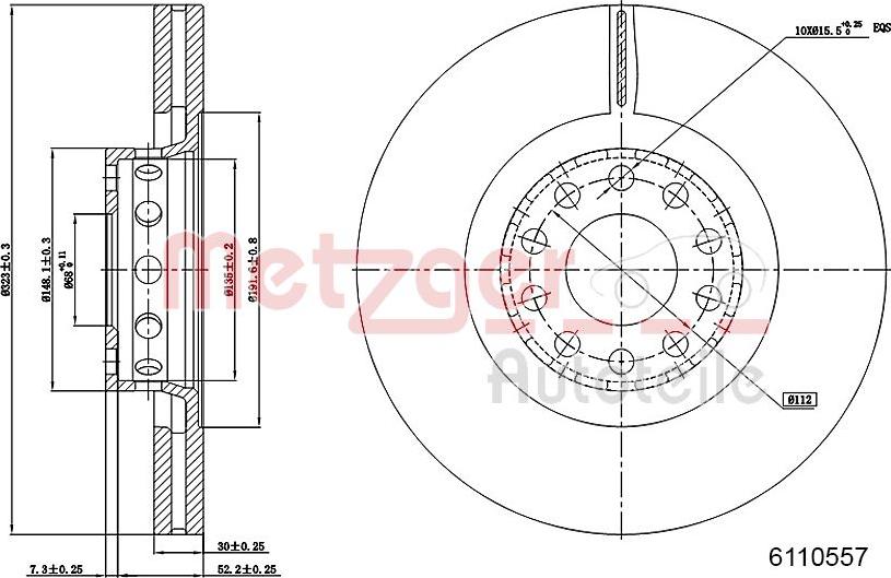 Metzger 6110557 - Гальмівний диск autozip.com.ua