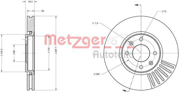 Metzger 6110562 - Гальмівний диск autozip.com.ua