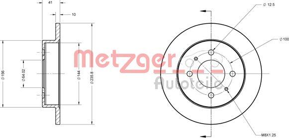 Metzger 6110509 - Гальмівний диск autozip.com.ua