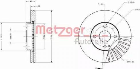 Metzger 6110505 - Гальмівний диск autozip.com.ua