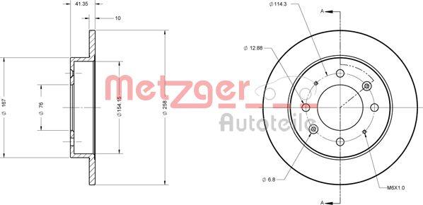 Metzger 6110510 - Гальмівний диск autozip.com.ua