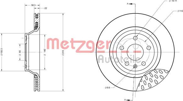 Metzger 6110512 - Гальмівний диск autozip.com.ua