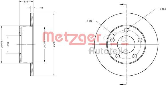 Metzger 6110532 - Гальмівний диск autozip.com.ua