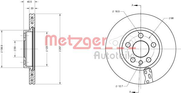 Metzger 6110528 - Гальмівний диск autozip.com.ua