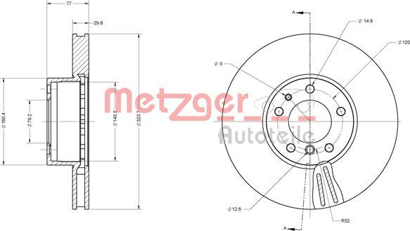 Metzger 6110522 - Гальмівний диск autozip.com.ua