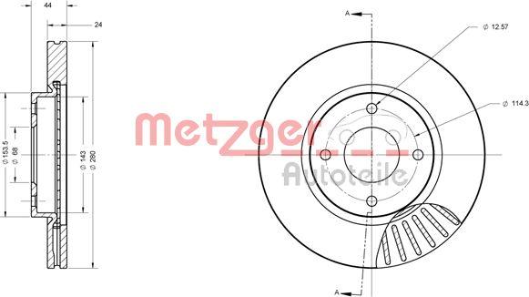 Metzger 6110578 - Гальмівний диск autozip.com.ua