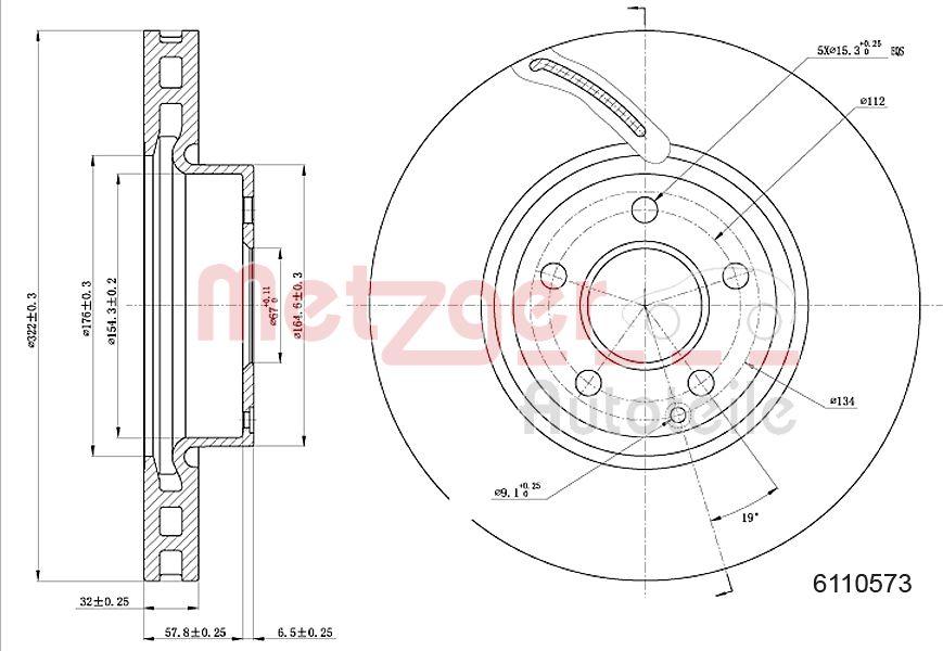 Metzger 6110573 - Гальмівний диск autozip.com.ua